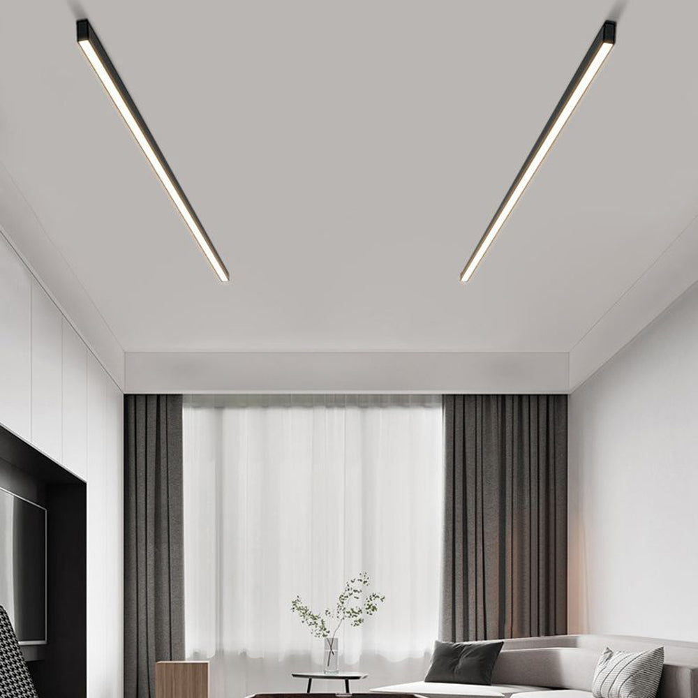 Black Sleek Linear Wall And Ceiling Light